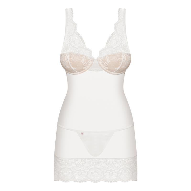 853-CHE-2 Chemise AND Thong White - UABDSM