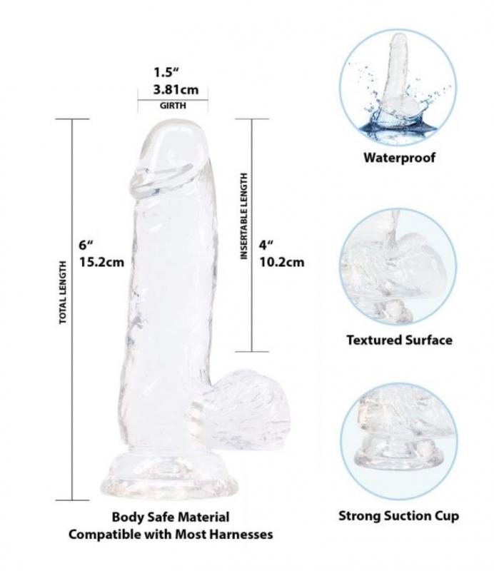 Crystal Addiction - Transparent Dildo - 15 Cm - UABDSM