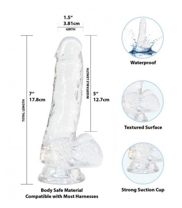 Crystal Addiction - Transparent Dildo - 18 Cm - UABDSM