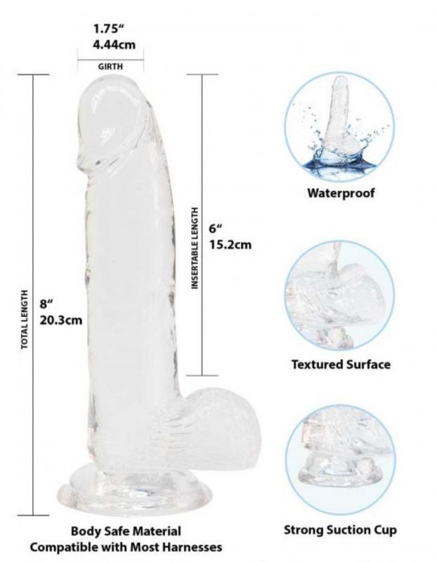 Crystal Addiction - Transparent Dildo - 19 Cm - UABDSM