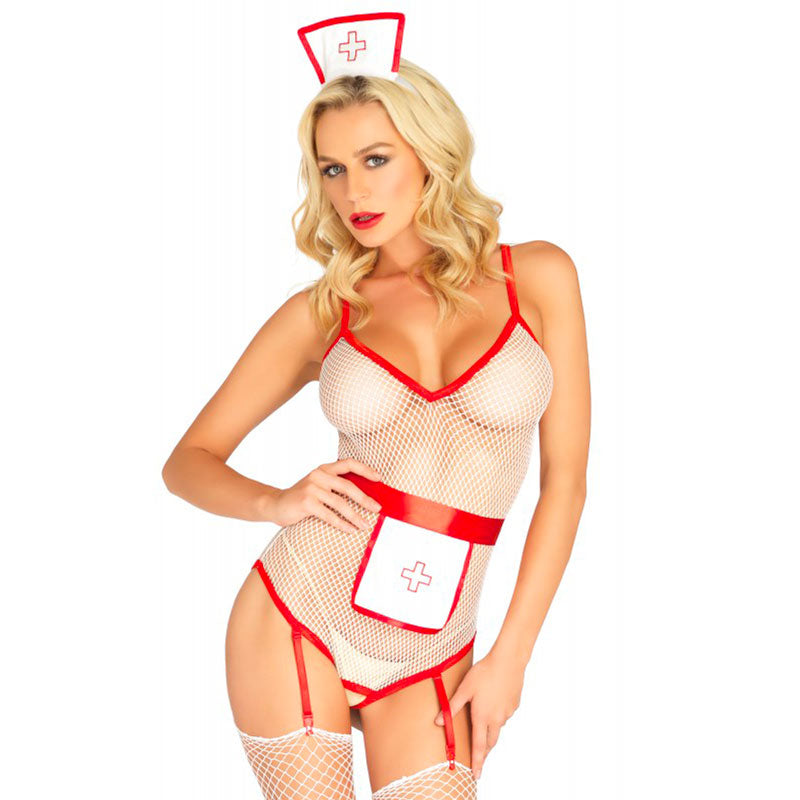 Leg Avenue Nurse Fishnet Costume UK 6 to 12 - UABDSM