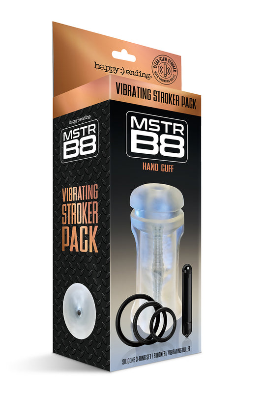 Happy Ending Mstr B8 Vibrating Stroker Pack Hand Cuff Five Pc Kit