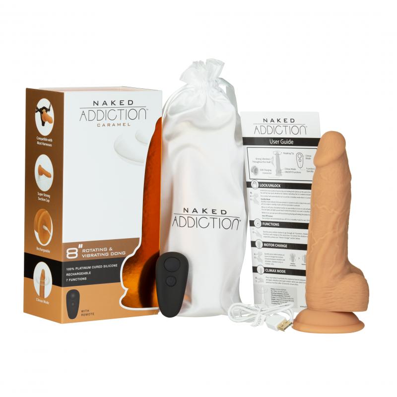 Naked Addiction Rotating And Vibrating Dildo - 20 Cm - UABDSM