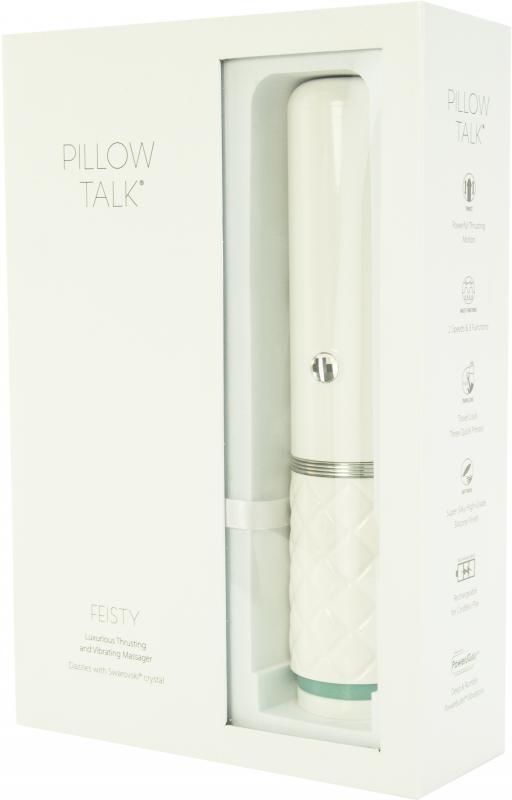 Pillow Talk - Feisty Thrusting Vibrator - Teal - UABDSM