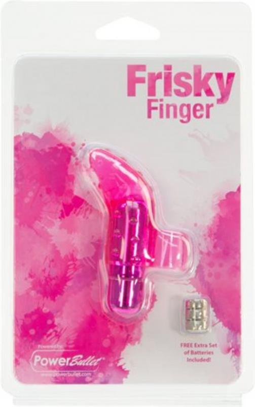 Frisky Finger Vibrator With Bullet - Pink - UABDSM