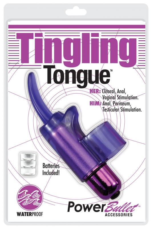 Tingling Tongue Bullet Finger Vibrator- Purple - UABDSM