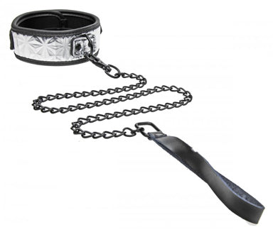 Platinum Bound Chained Collar With Leash - UABDSM