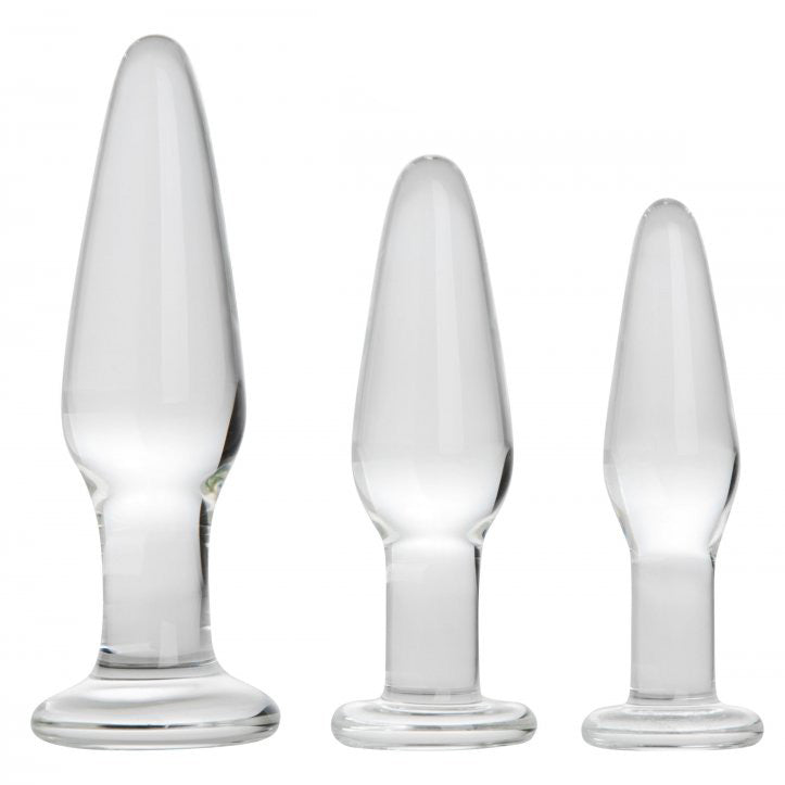 XR Dosha 3 Piece Glass Anal Plug Kit - UABDSM