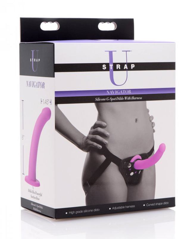 Navigator Silicone G-Spot Dildo With Harness - UABDSM