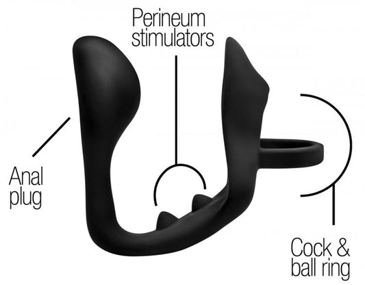 Excursion Anal Plug With Cock And Ball Ring - UABDSM
