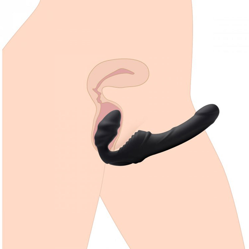 Slim Rider Strapless Strap-on Vibrator - Black - UABDSM