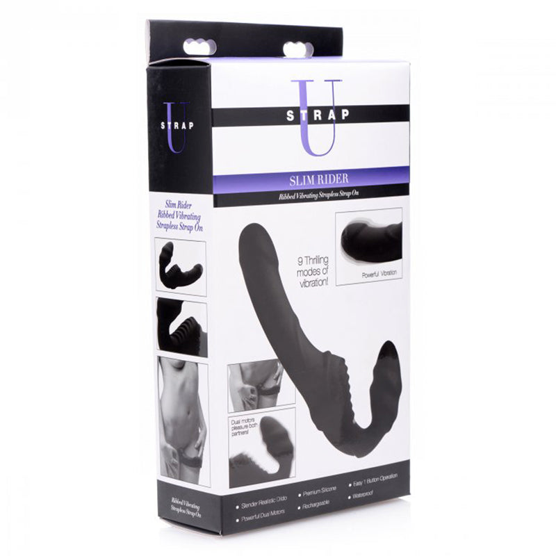 Slim Rider Strapless Strap-on Vibrator - Black - UABDSM