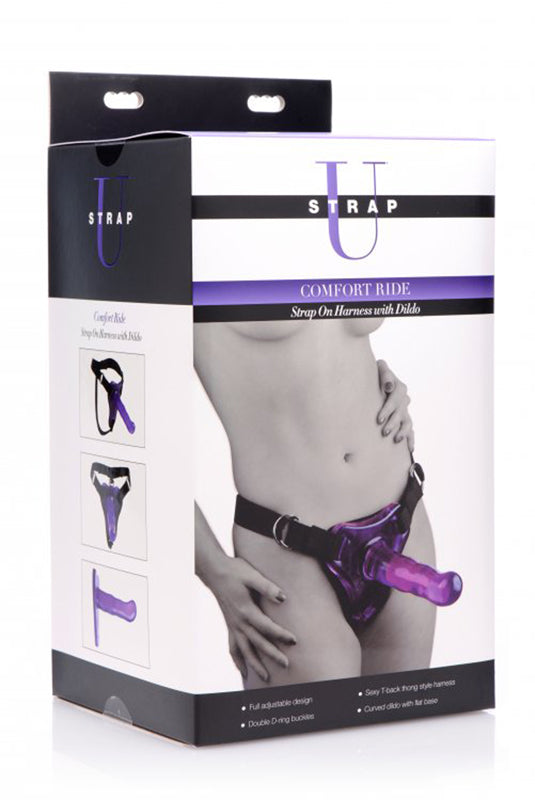 Comfort Ride Strap-on Harness With Dildo - Purple - UABDSM