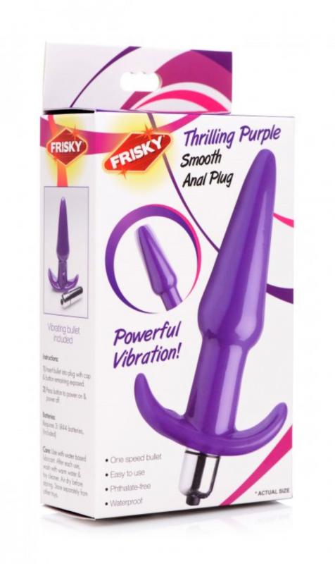 Smooth Vibrating Anal Plug - Purple - UABDSM
