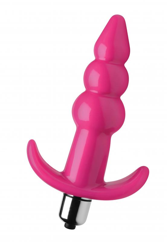 Bubbly Vibrating Anal Plug With Ribbing - UABDSM