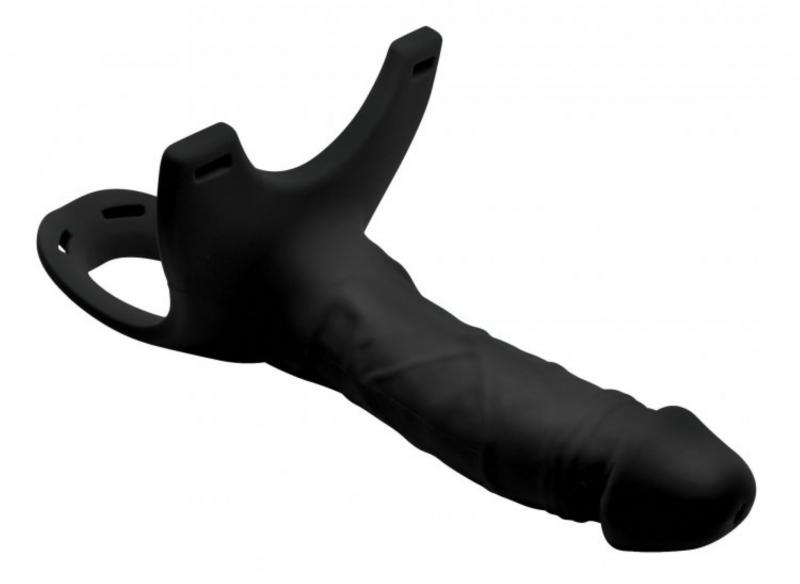 Hollow Strap-On Silicone Dildo With Harness - UABDSM