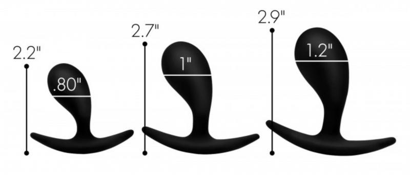 Dark Droplets Curved Anal Trainer - Set Of 3 - UABDSM