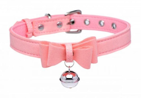 Golden Kitty Collar With Cat Bell - Pink - UABDSM