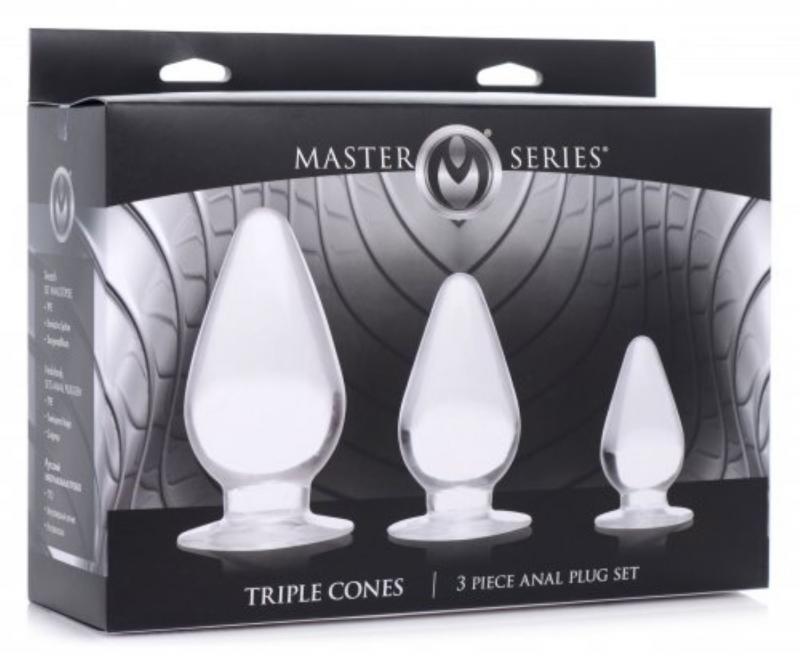 Triple Cones Anal Plug Set Of 3 - Clear - UABDSM