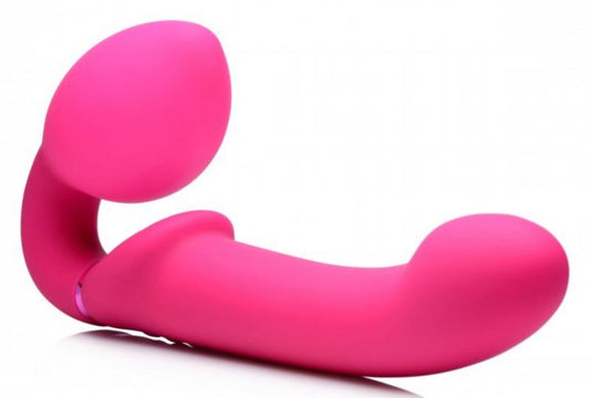 G-Pulse Vibrating Strapless Dildo With Remote Control - Pink - UABDSM