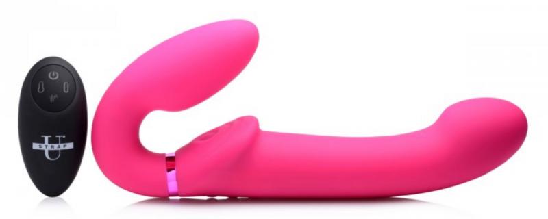 G-Pulse Vibrating Strapless Dildo With Remote Control - Pink - UABDSM