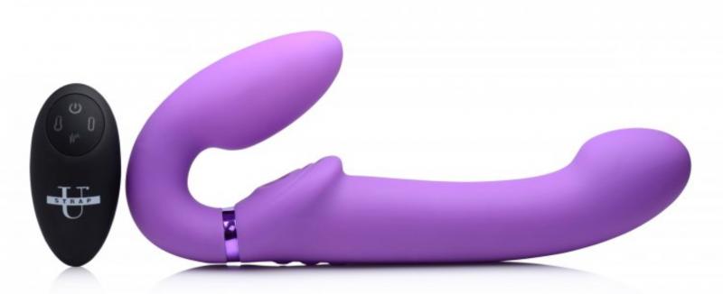 G-Pulse Vibrating Strapless Strap-On - Purple - UABDSM