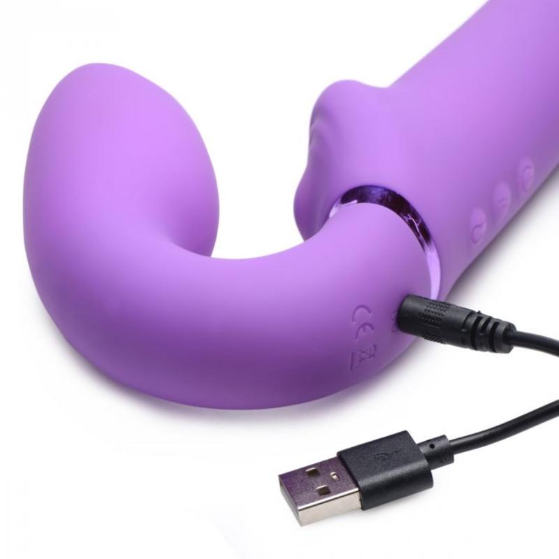 G-Pulse Vibrating Strapless Strap-On - Purple - UABDSM