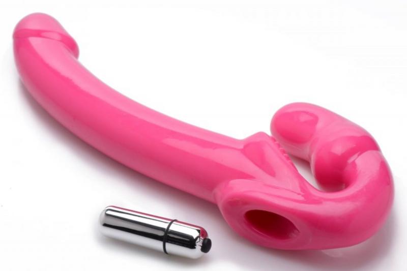 Revolver Vibrating Strapless Strap-On XXL - Pink - UABDSM