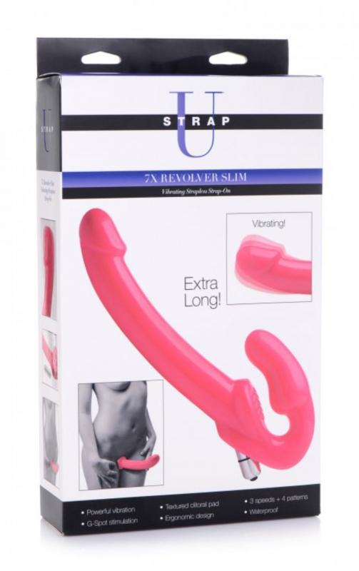 Revolver Vibrating Strapless Strap-On XXL - Pink - UABDSM