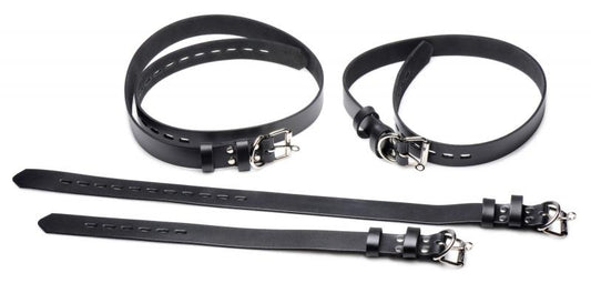 4-Piece Leather Bondage Harness Set - UABDSM