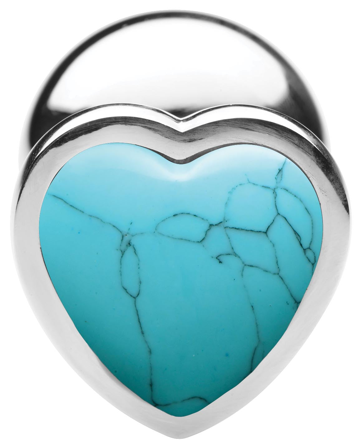 Authentic Turquoise Gemstone Heart Anal Plug - Medium - UABDSM