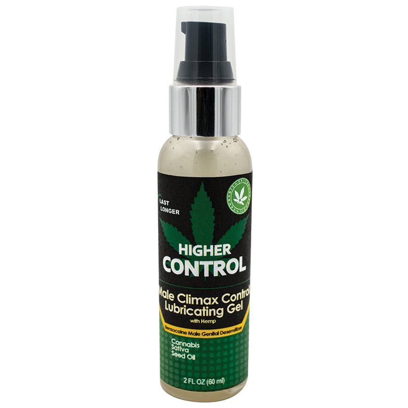 Higher Control Male Climax Control Lubricating Gel With Hemp - 2 Fl. Oz. / 60 ml - UABDSM