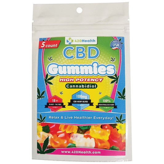 420 Health CBD Gummies 100mg 5 Count Pouch - UABDSM