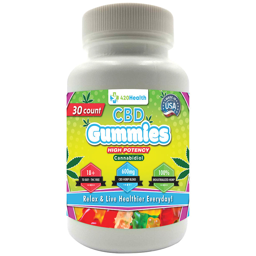 420 Health CBD Gummies 600mg 30 Count Bottle - UABDSM