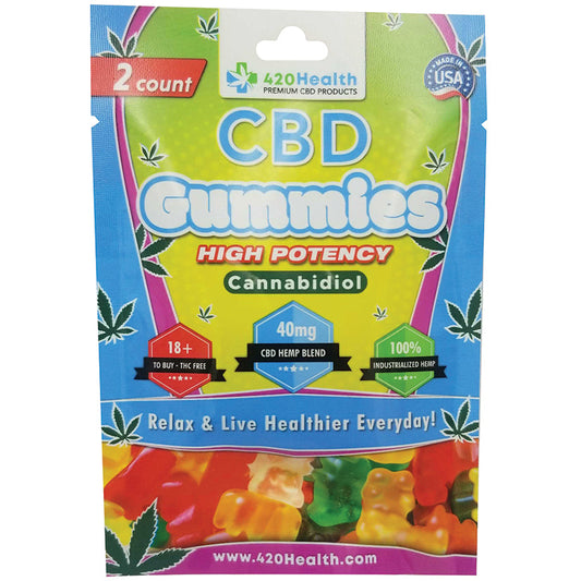 420 Health CBD Gummies 40mg 2 Count Pouch - UABDSM