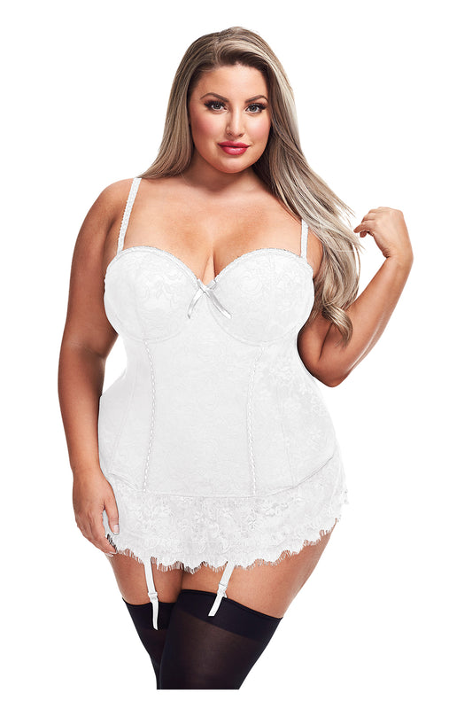 Bustier And Gstring White 1x/2x