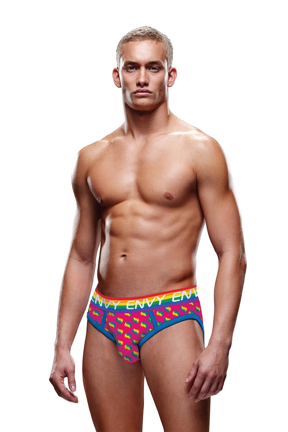 Rainbow Hearts Bubble Butt Jock M/l