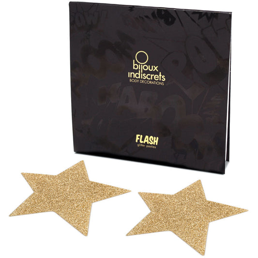 Bijoux Flash Star Glitter Pasties-Gold - UABDSM