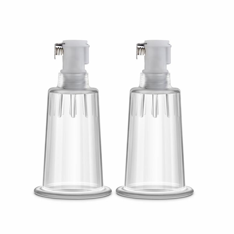 Temptasia - Nipple Pumping Cylinders - Set Of 2 (1 Inch Diameter) - Clear - UABDSM