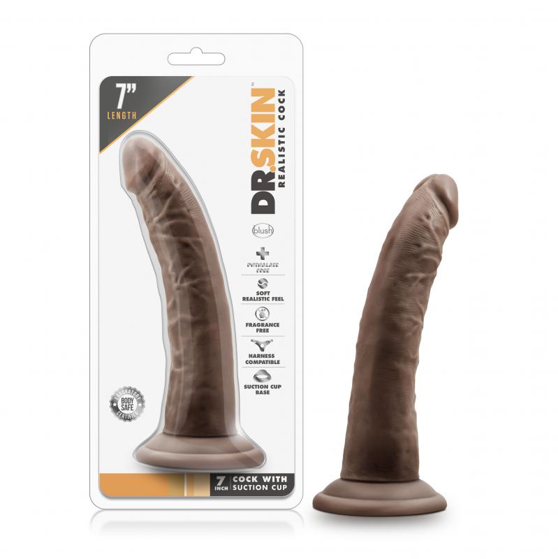 Dr. Skin - Realistic Dildo With Suction Cup 7 - Chocolate - UABDSM