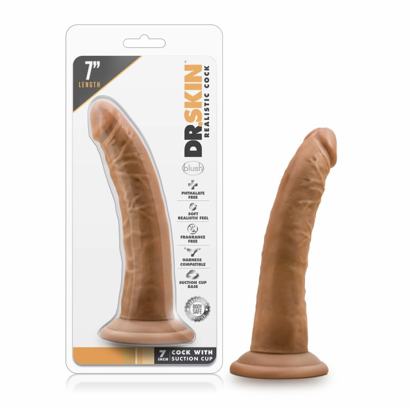 Dr. Skin - Realistic Dildo With Suction Cup 7 - Mocha - UABDSM