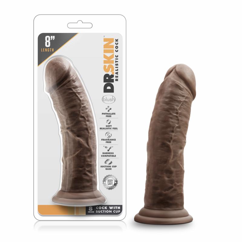 Dr. Skin - Realistic Dildo With Suction Cup 8 - Chocolate - UABDSM