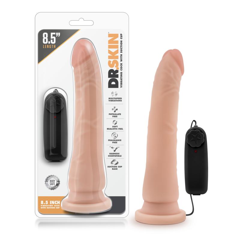 Dr. Skin - Vibrator With Suction Cup 8.5 - Vanilla - UABDSM