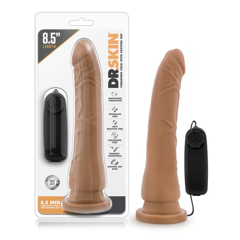 Dr. Skin - Vibrator With Suction Cup 8.5 - Mocha - UABDSM