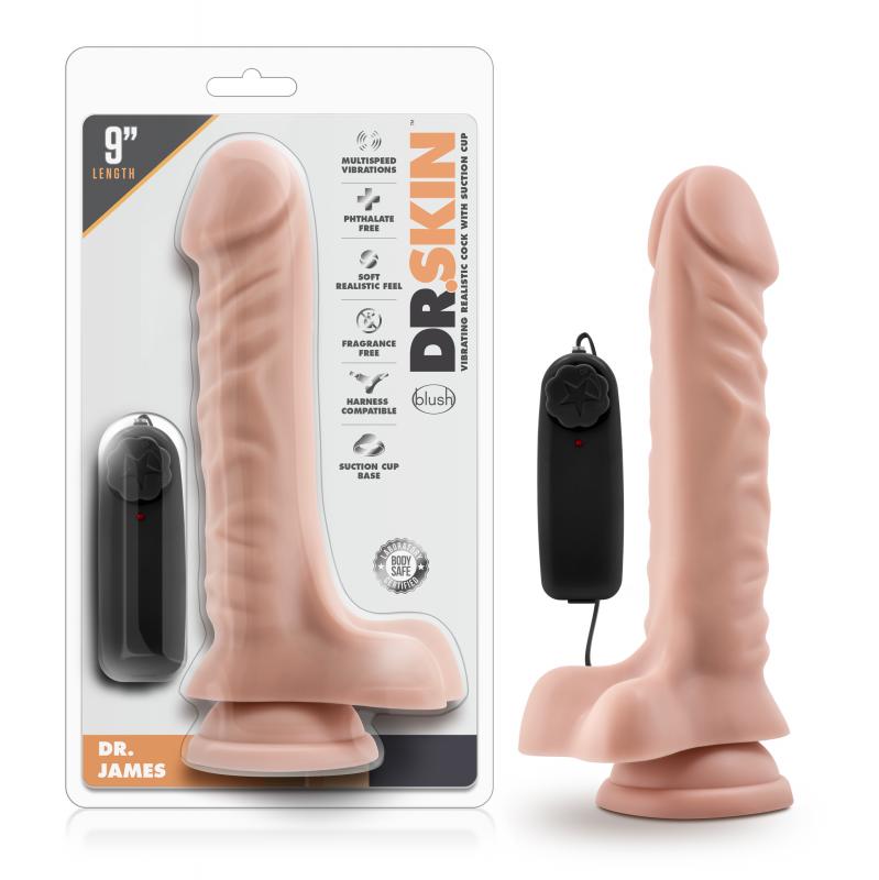 Dr. Skin - Dr. James Vibrator With Suction Cup 9 - Vanilla - UABDSM