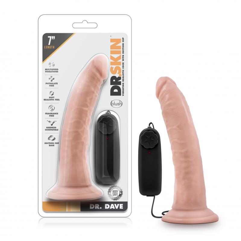 Dr. Skin - Dr. Dave Vibrator With Suction Cup - Vanilla - UABDSM