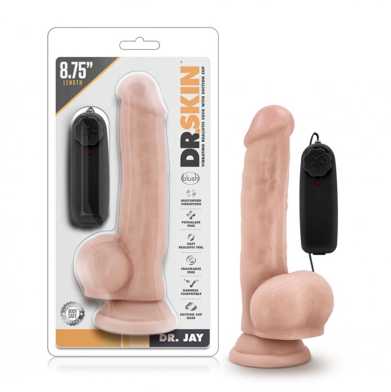 Dr. Skin - Dr. Jay Vibrator With Suction Cup 8.75 - Vanilla - UABDSM