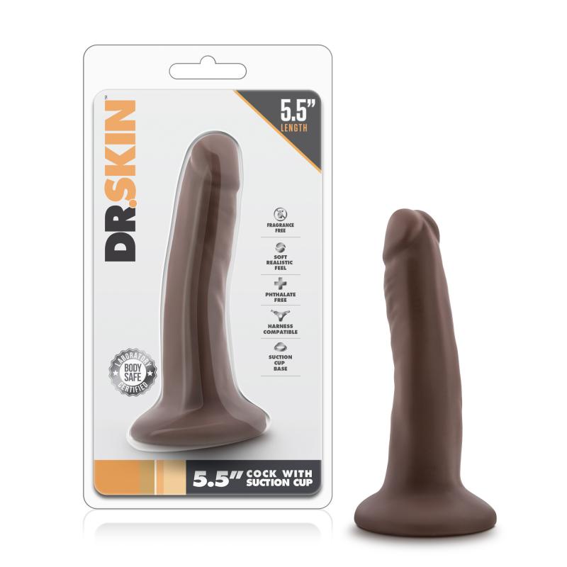 Dr. Skin - Realistic Dildo With Suction Cup 5.5 - Chocolate - UABDSM