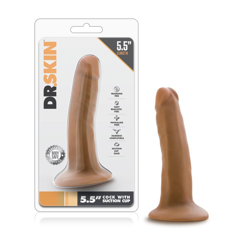 Dr. Skin - Realistic Dildo With Suction Cup 5.5 - Mocha - UABDSM