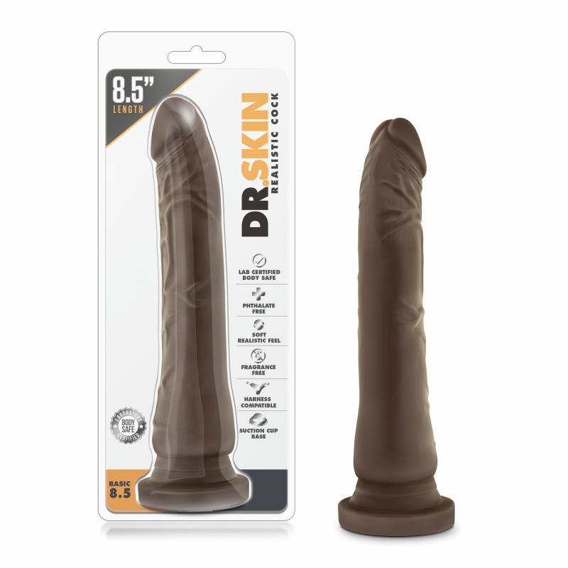 Dr. Skin - Realistic Dildo With Suction Cup 8.5 - Chocolate - UABDSM